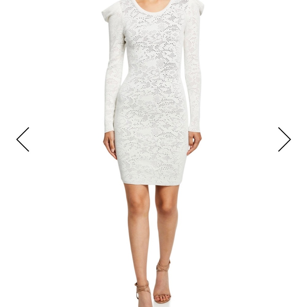 MILLY Lace Long-Sleeve Draped-Shoulder NWT